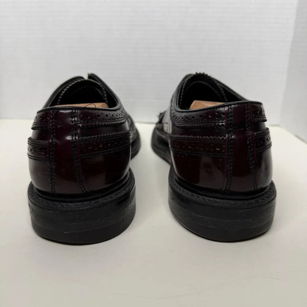 Biltrite Imperial Longwing Derby Mens 10 D Burgundy Leather Brogue Wingtip USA